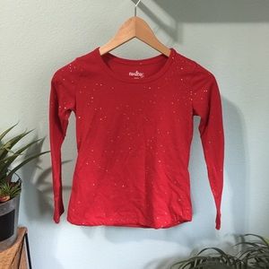 Red glittery top